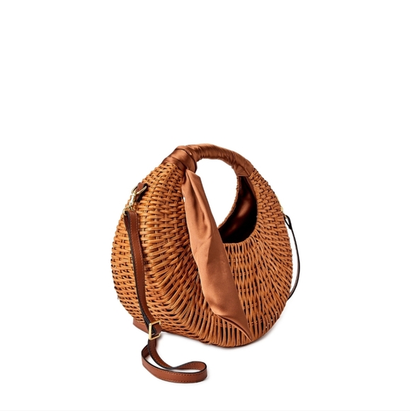 Scoop Women's Large Straw Crescent Crossbody Bag - Picture 5 of 7